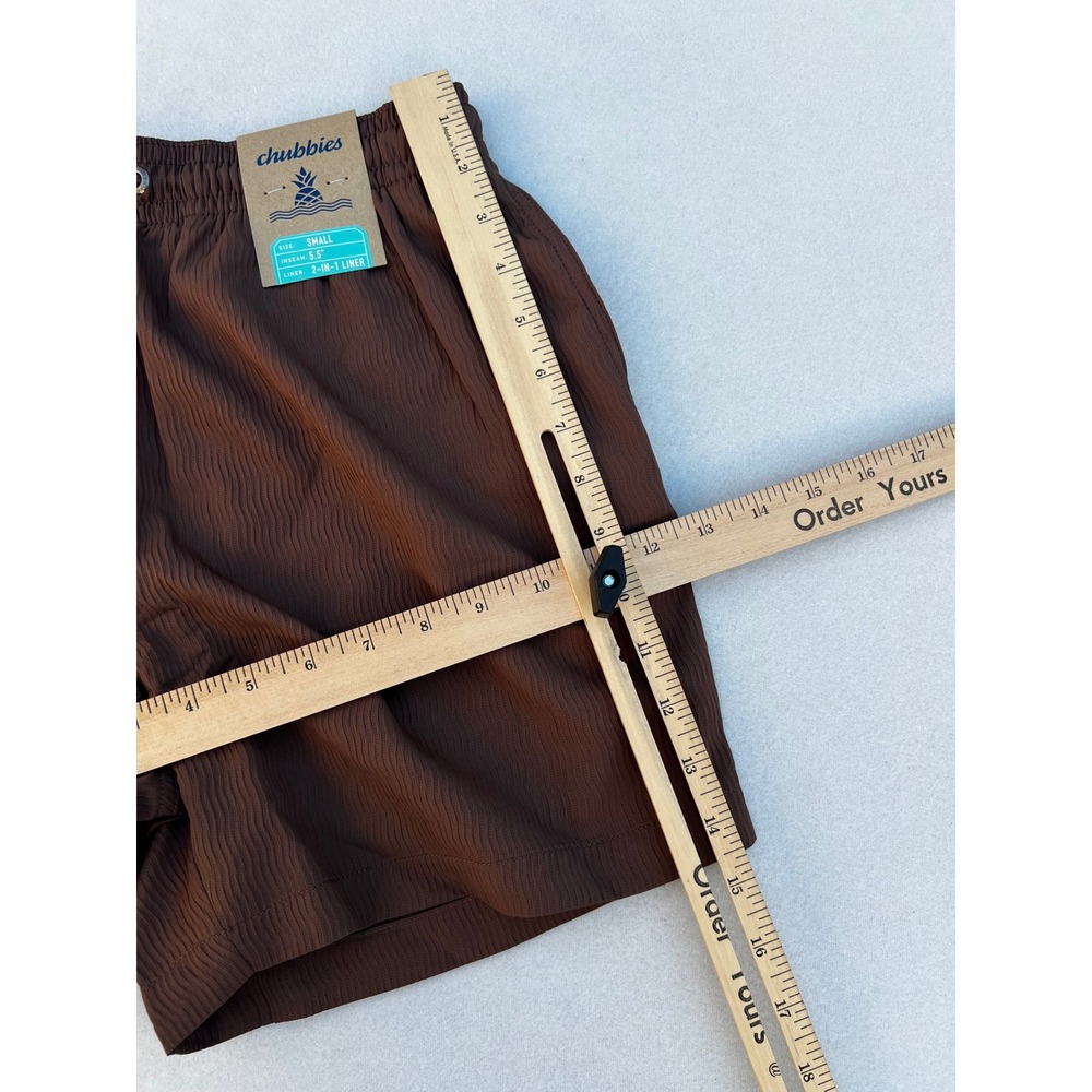 Chubbies The Hot Chocolates Textured Lined Swim Shorts Mens Small 2-in-1 - Picture 4 of 10